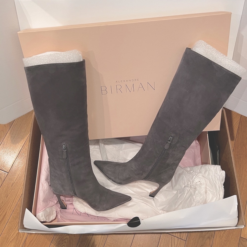Alexander Birman kyra 85 suede tall boots grey suede 36.5